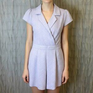 Lavender Polka Dot Wrap-Style Romper | Size Small